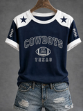 Women's Casual Football Print T-Shirt