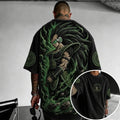 Unisex Anime-Style Retro Corduroy Oversized T-Shirt