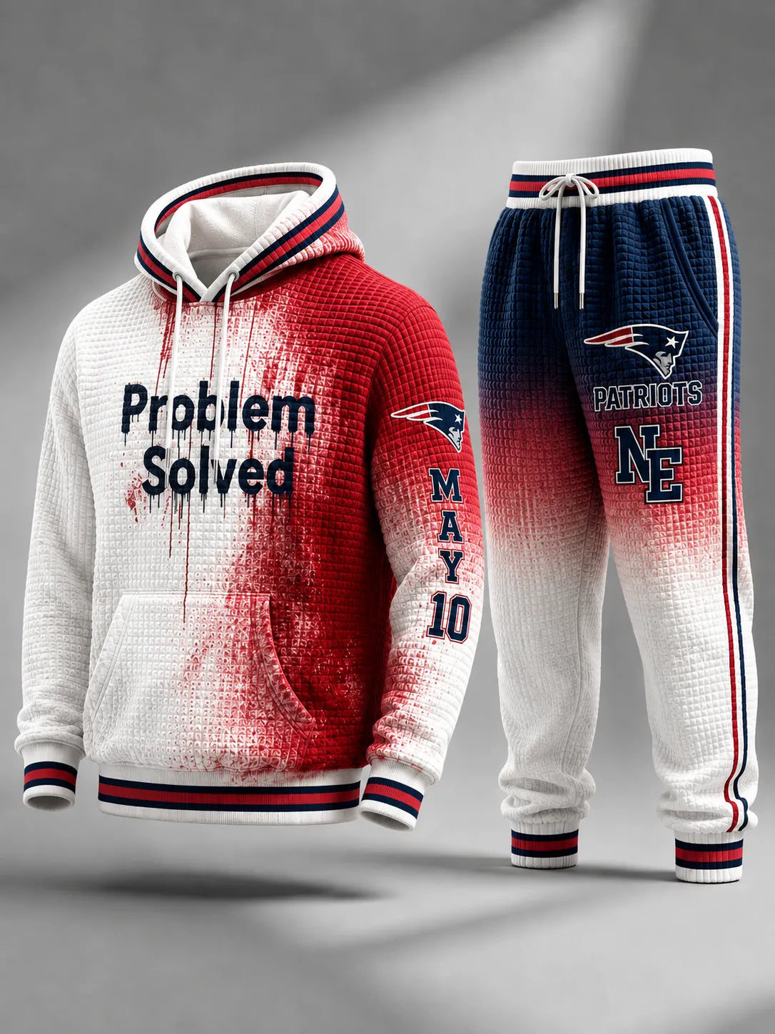 Unisex Football Premium Cotton-Blend Waffle Knit Hoodie And Jogger Set