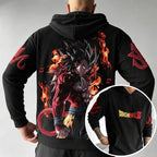 Unisex Oversized Casual Anime-print Corduroy Hoodie
