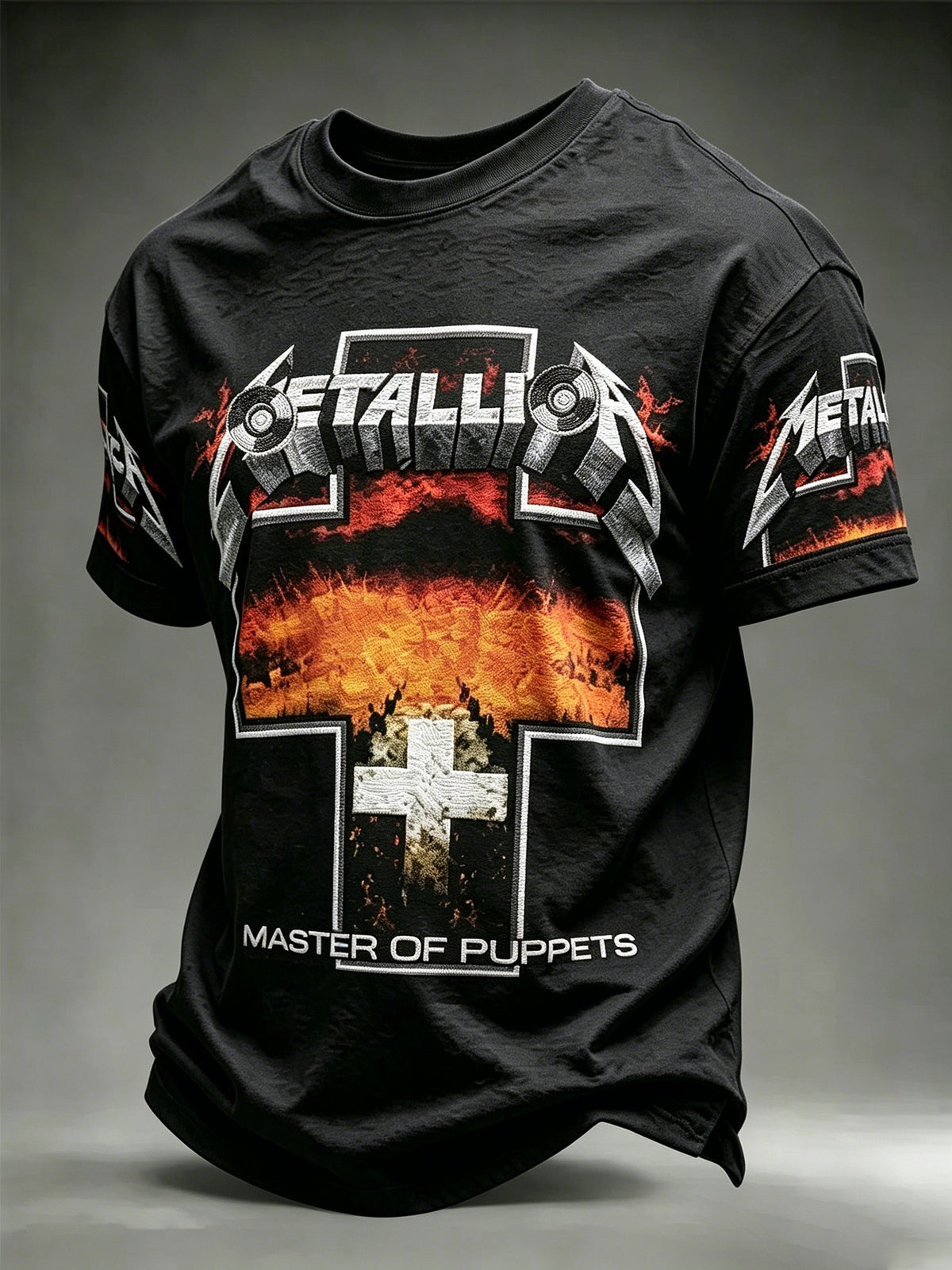 Men's Short-Sleeve T-Shirt with Music Tour Print