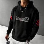 Unisex Oversized Casual Anime-print Corduroy Hoodie