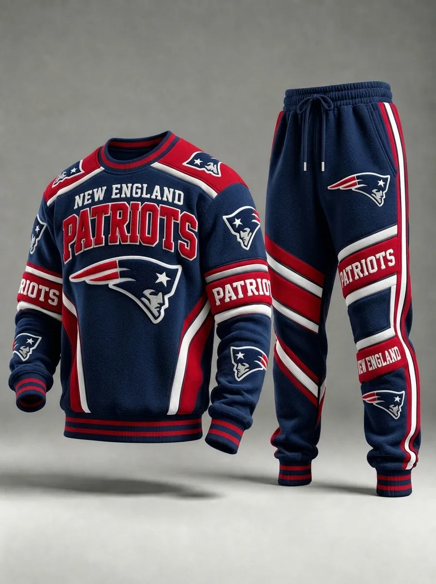Unisex Casual Football Print Sweatershirt Set