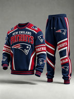 Unisex Casual Football Print Sweatershirt Set
