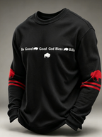 Men'S Buffalo Print Football Fans Gameday Casual Waffle Long Sleeve T-Shirt
