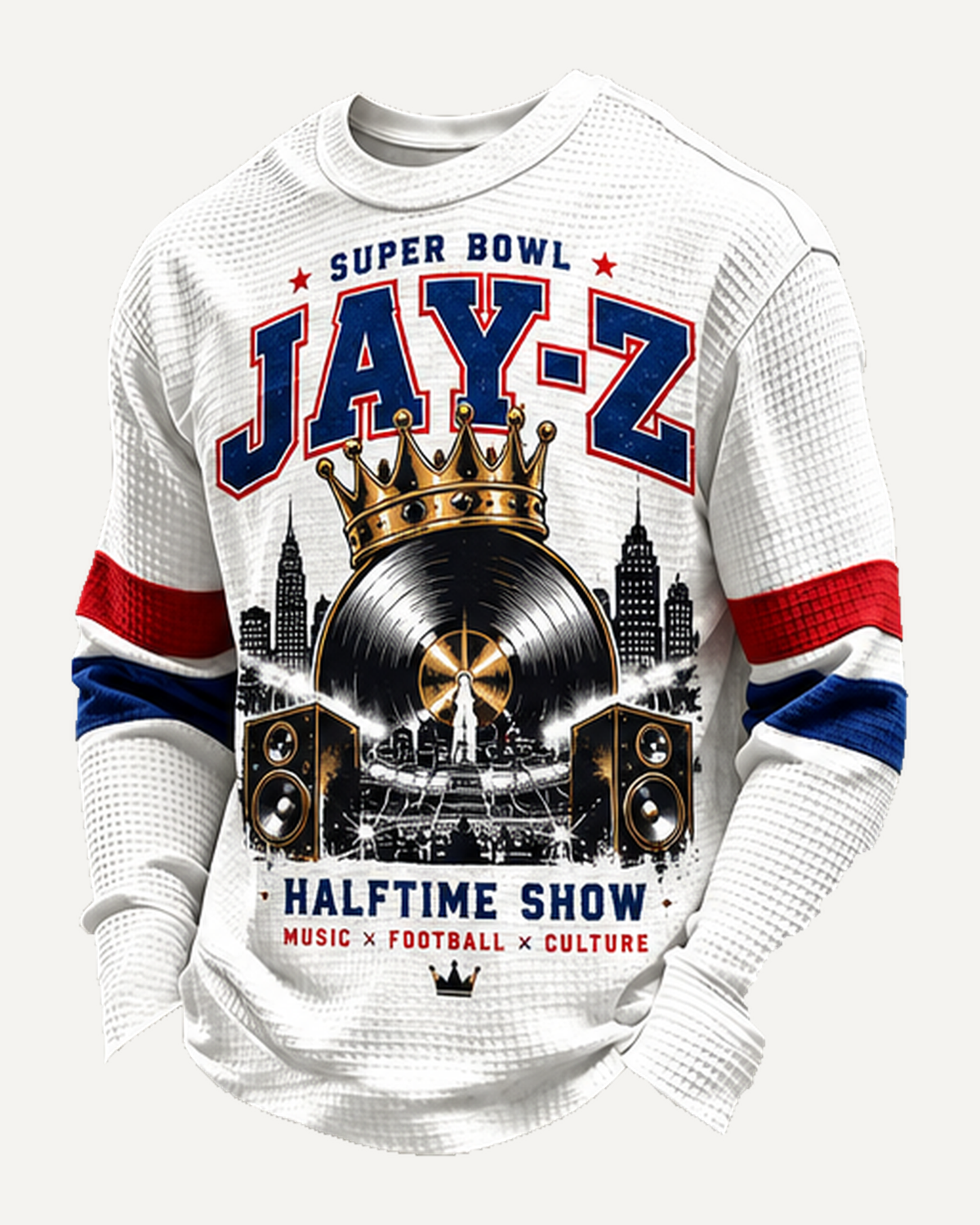 Jay-Z Crown & Vinyl Retro Graphic Long-Sleeve Shirt