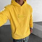 Unisex Oversized Casual Anime-print Corduroy Hoodie