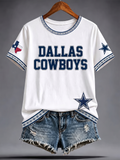 Women's Casual Football Print T-Shirt