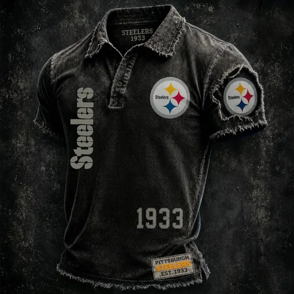 Men's Steelers Print Polo Shirt