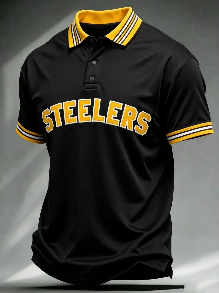 Men's Casual Football Print Polo Shirt