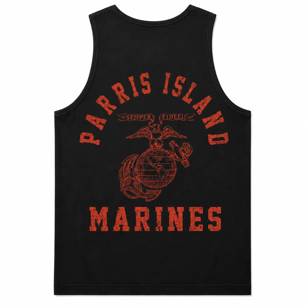 Menswear Soft Outdoor Fabric Parris Island Marines Tank Top