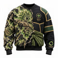 Anime-style Print Distressed Patchwork Design Crewneck Sweatshirt
