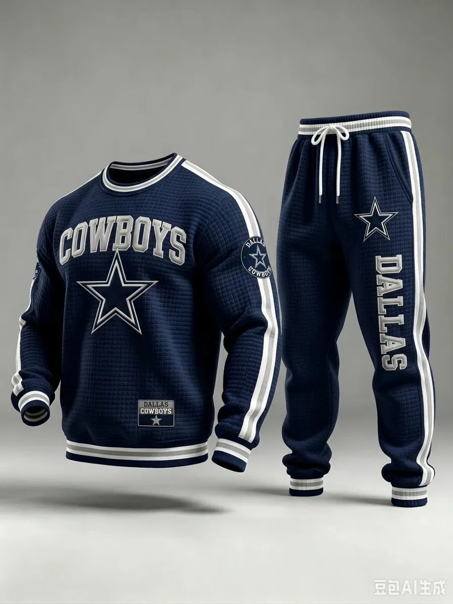 Unisex Casual Football Print Sweatershirts Set