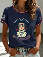 Women's Casual Football Print T-Shirt