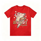 Retro Texas Western Howdy Cowgirls Cowboy Boots Tee