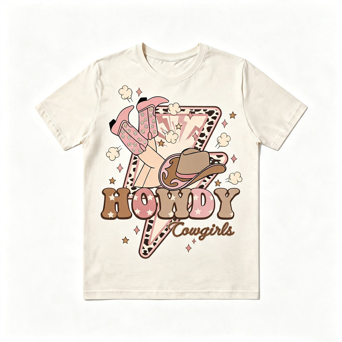 Retro Texas Western Howdy Cowgirls Cowboy Boots Tee