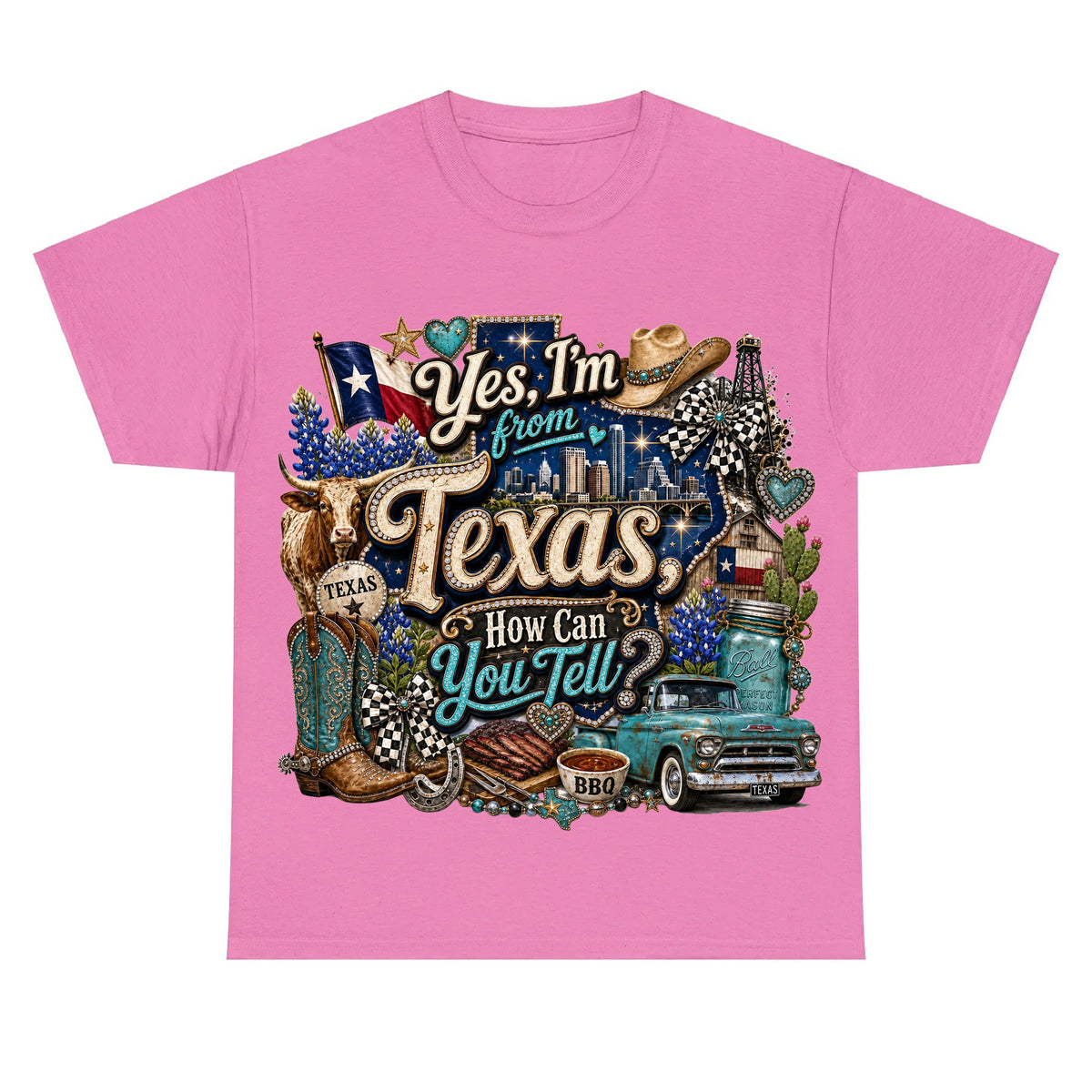Yes I'm From Texas, How Can You Tell Retro Texas T-shirt