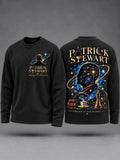Men’S Casual Commemorative-Edition Printed Waffle-Knit Top