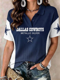 Women's Casual Football Fan Print T-Shirt