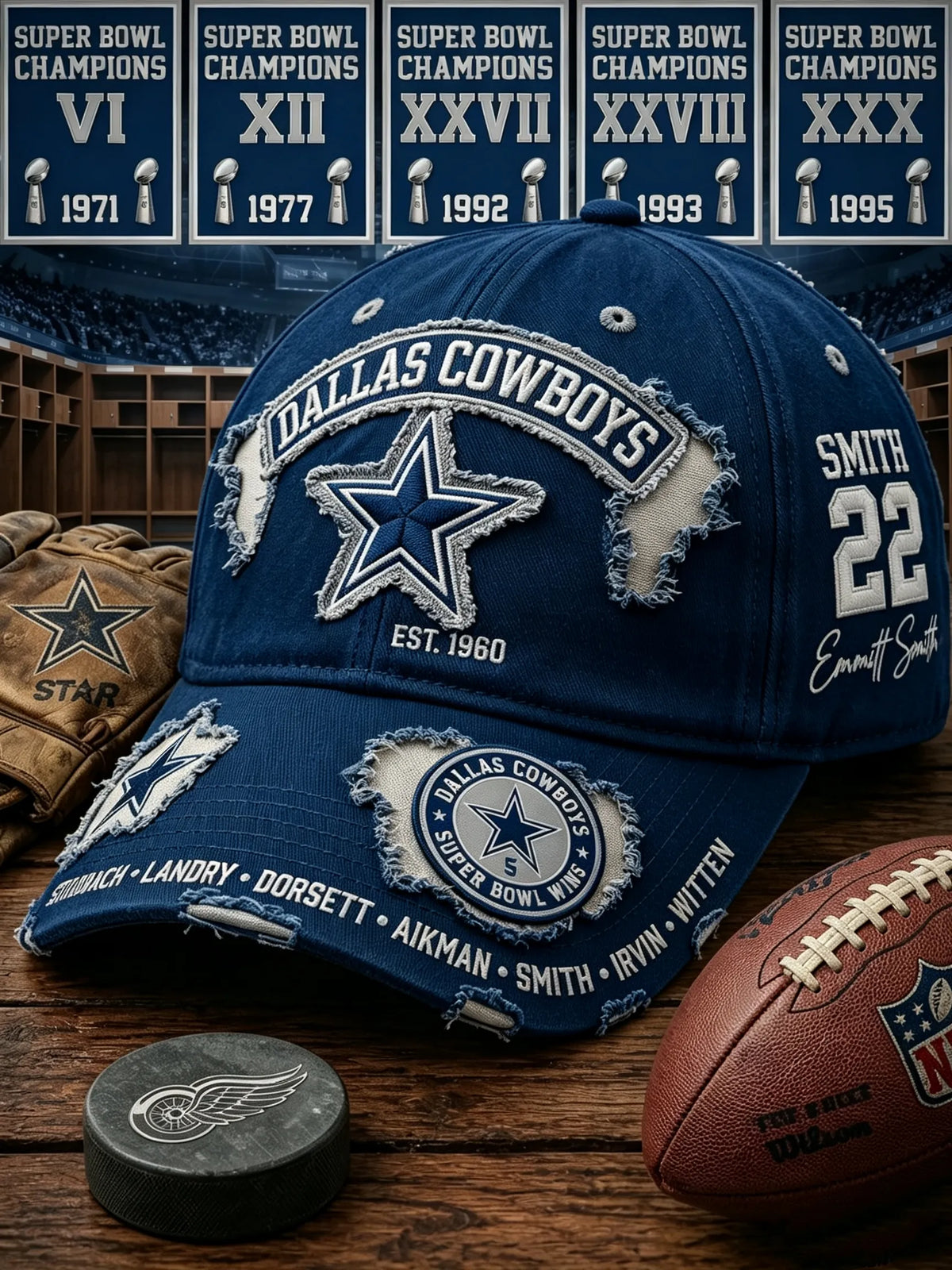 Football Print Hat