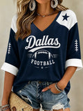 Women's Casual Football Printed T-Shirt