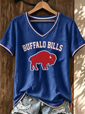 Women's Casual Football Print T-Shirt