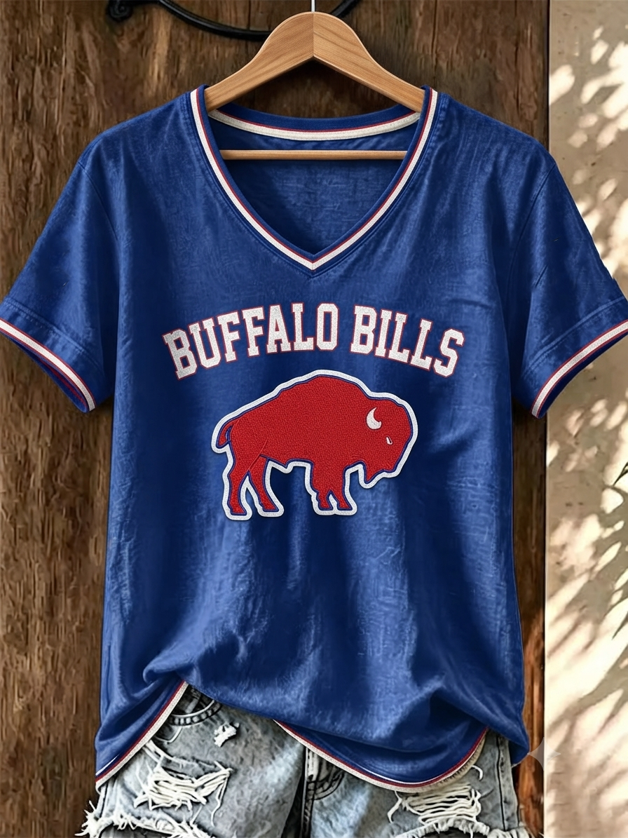 Women's Casual Football Print T-Shirt