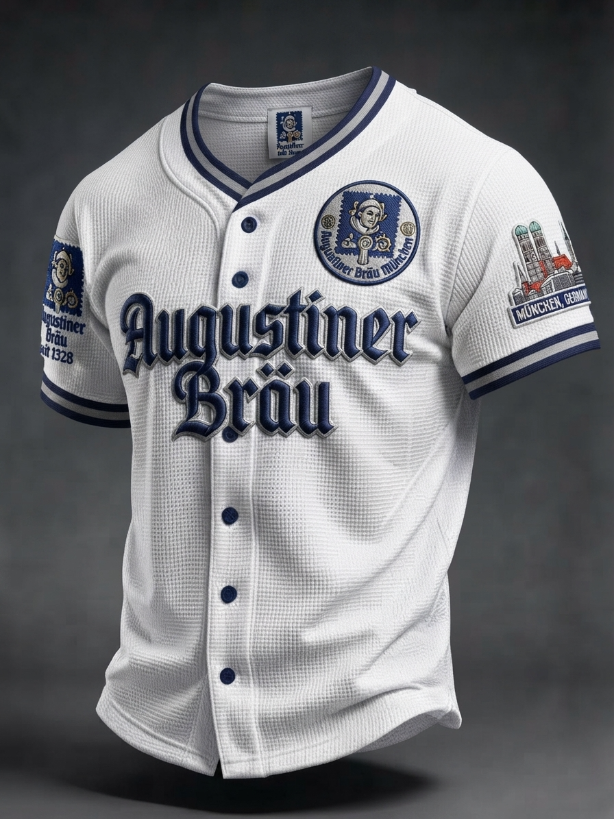 Men's Beer Print Short-Sleeve Shirt