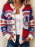 Women's Ice Hockey Flower Print Sweater