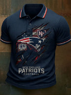 Men's Football Print Polo Shirt