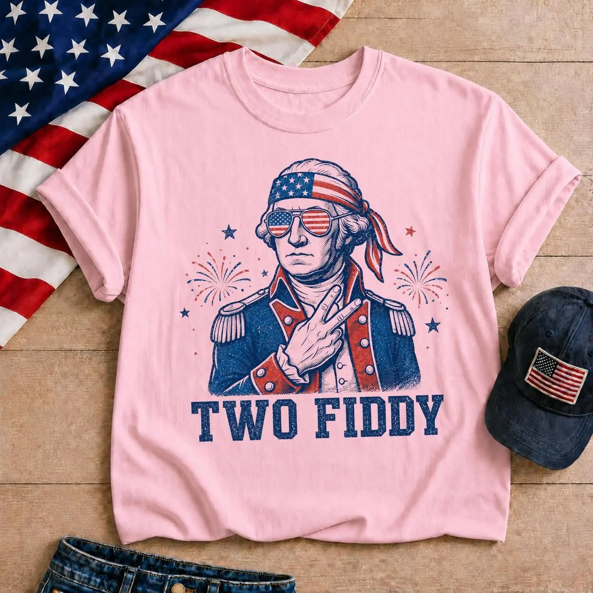 Two Fiddy George Washington T Shirt
