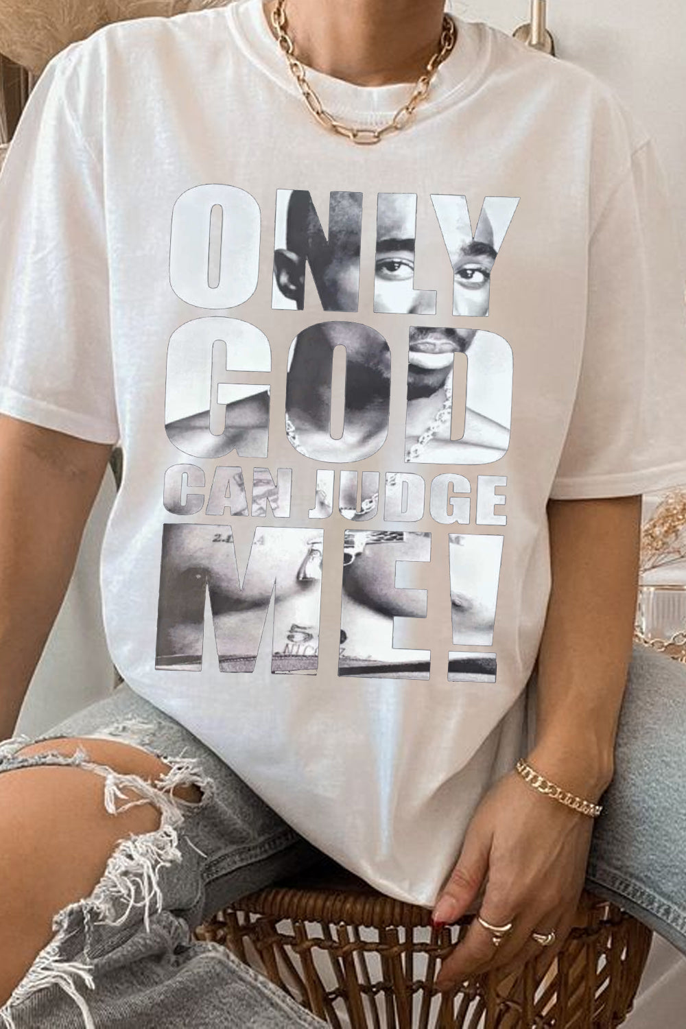 Only God Can Judge Me 2 PAC king T-shirt For Women