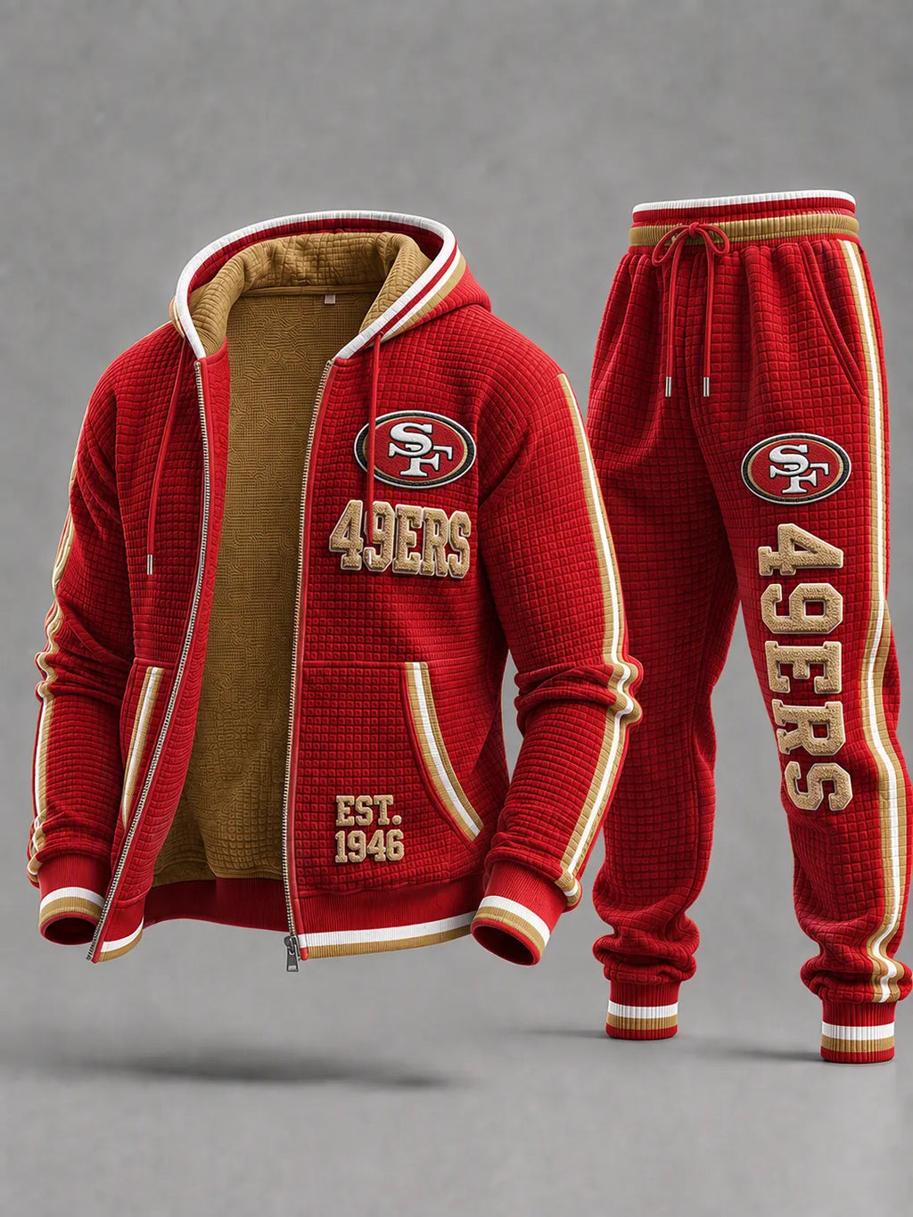 Unisex Casual Football Print Hoodies Set