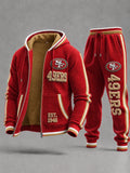 Unisex Casual Football Print Hoodies Set