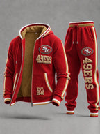 Unisex Casual Football Print Hoodies Set