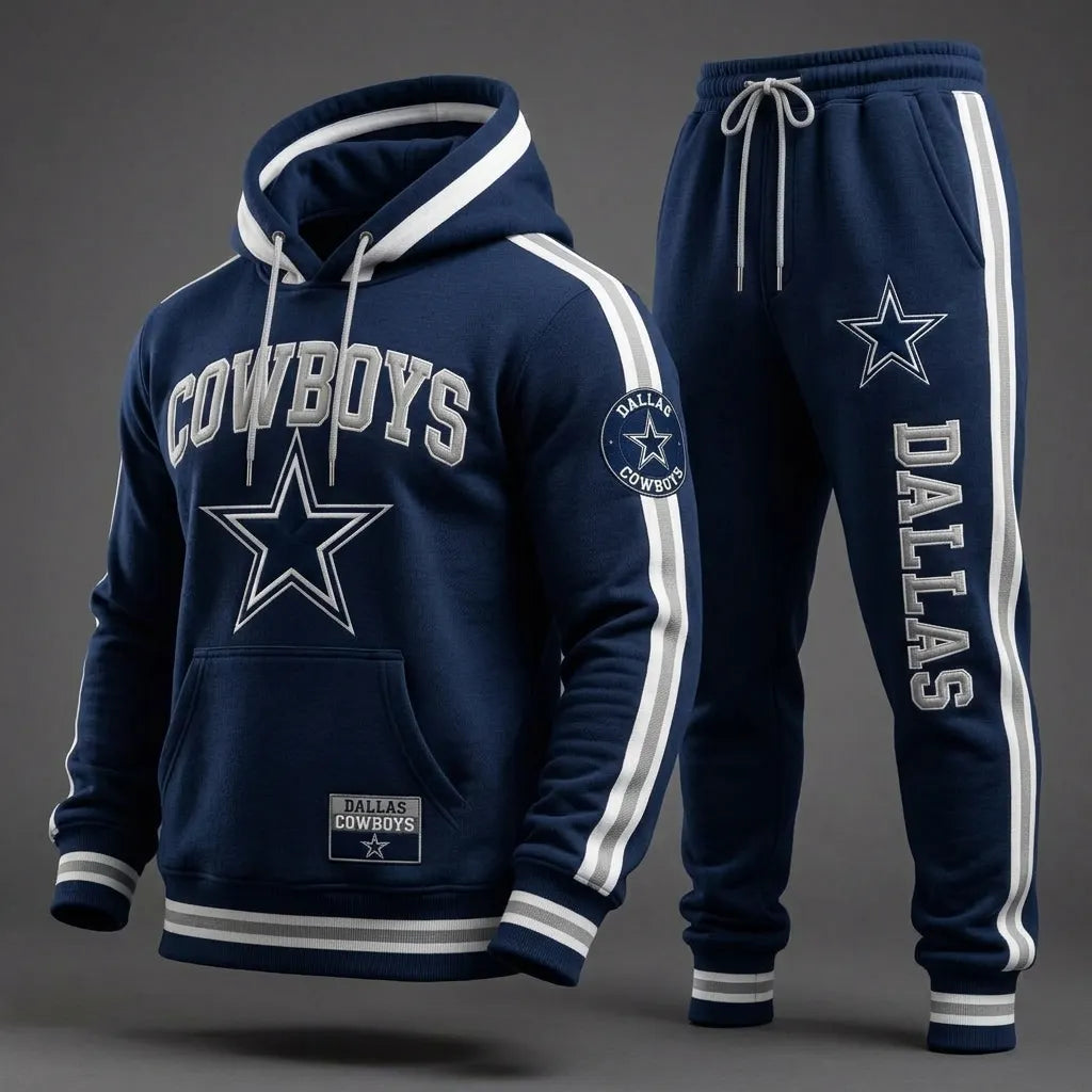 Unisex Casual Football Print Hoodies Set