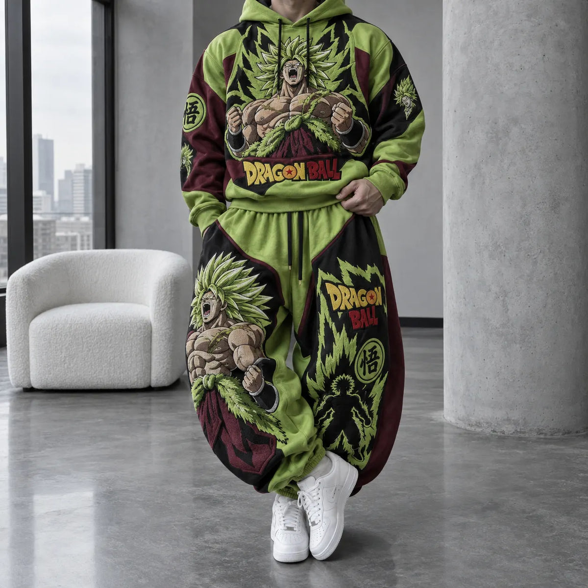 Unisex Oversized Casual Anime-print Hoodie