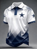 Men's Football Print Polo Shirt