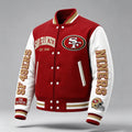 Women'S Football Print Varsity Jacket