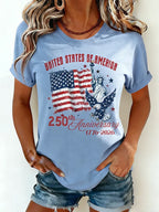USA 250th Anniversary Statue Of Liberty Eagle Vintage Patriotic Tee
