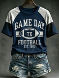 Women's Casual Football Print T-Shirt