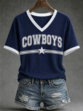 Women's Casual Football Print T-Shirt