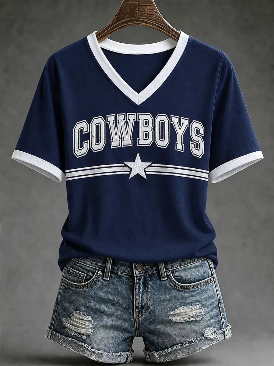 Women's Casual Football Print T-Shirt