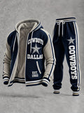 Unisex Casual Football Print Hoodies Set