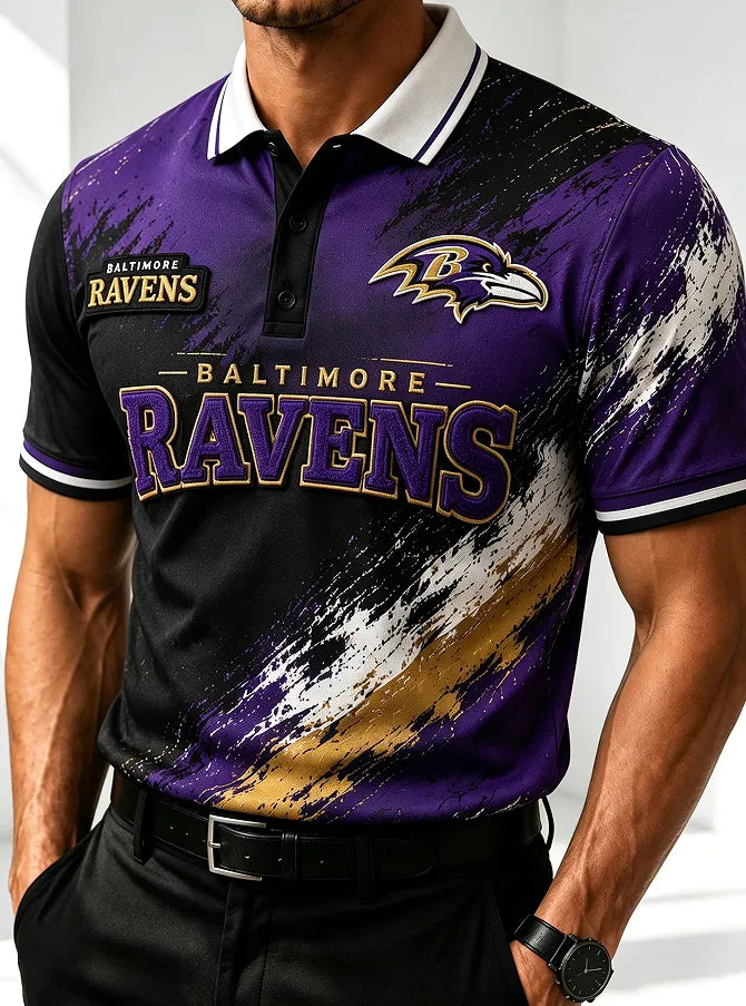 Men's Football Print Polo Shirt