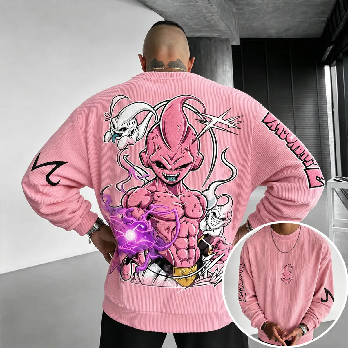 Unisex Retro Corduroy Sweatshirt In Anime Style