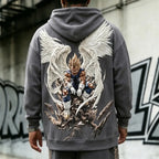 Unisex Oversized Casual Anime-print Corduroy Hoodie