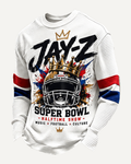 Jay-Z Game Day Crown Helmet Graphic Waffle-Knit Long-Sleeve Shirt