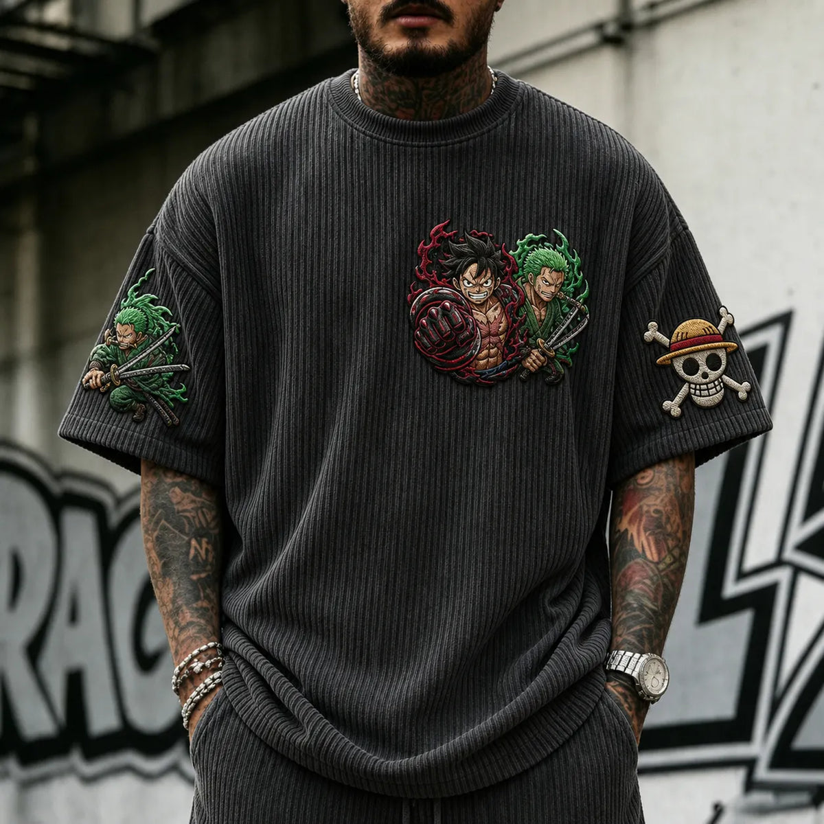 Unisex Anime-Style Retro Oversized T-Shirt
