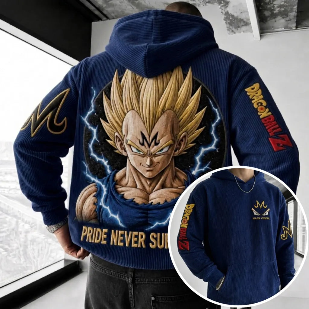 Unisex Oversized Casual Anime-print Corduroy Hoodie